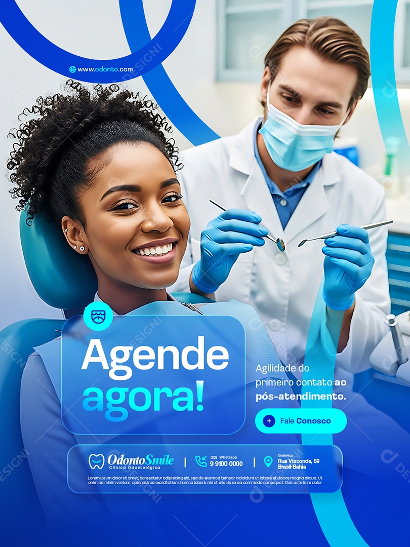 Clínica Odontológica Agende Agora Social Media PSD Editável