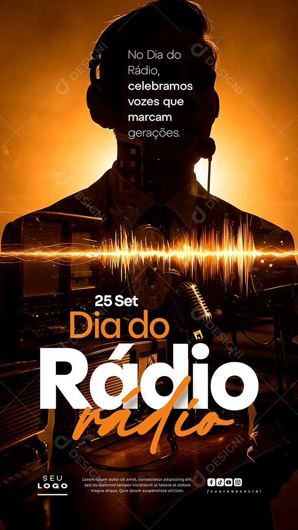 Story Dia do Rádio 25 de Setembro Social Media PSD Editável