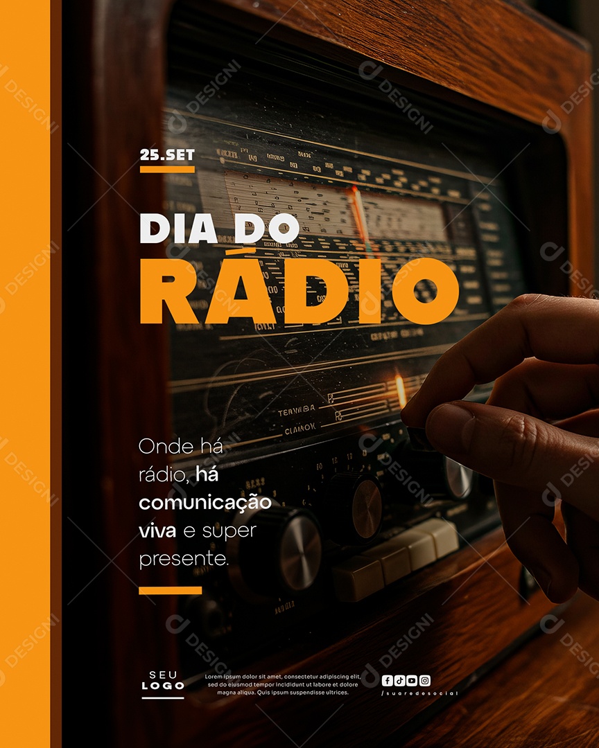 Dia do Rádio 25 de Setembro Social Media PSD Editável