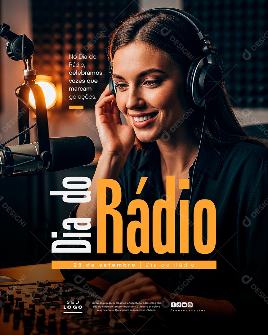 Dia do Rádio 25 de Setembro Social Media PSD Editável