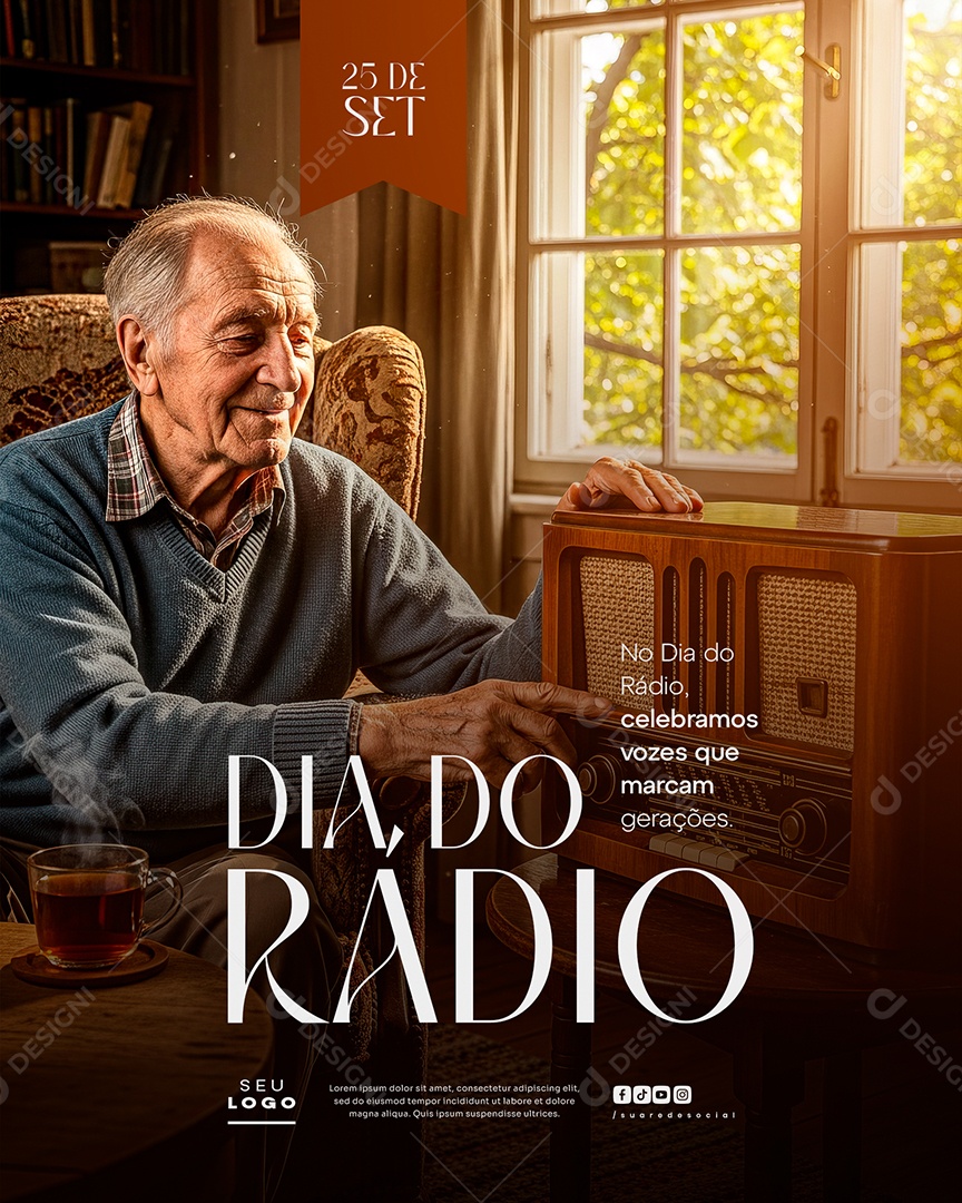 Dia do Rádio 25 de Setembro Social Media PSD Editável