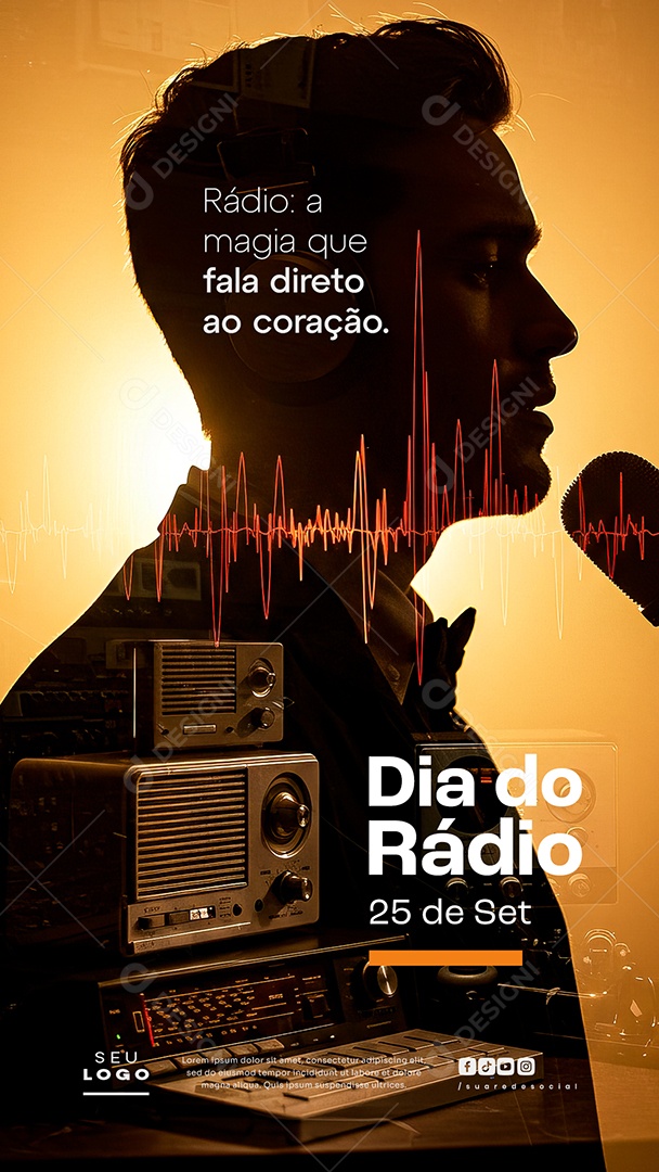 Story Dia do Rádio 25 de Setembro Social Media PSD Editável