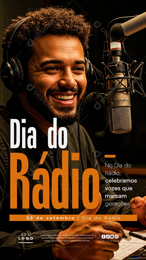 Story Dia do Rádio 25 de Setembro Social Media PSD Editável