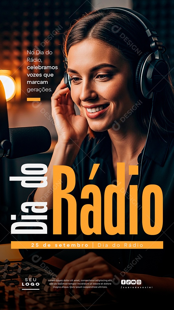 Story Dia do Rádio 25 de Setembro Social Media PSD Editável