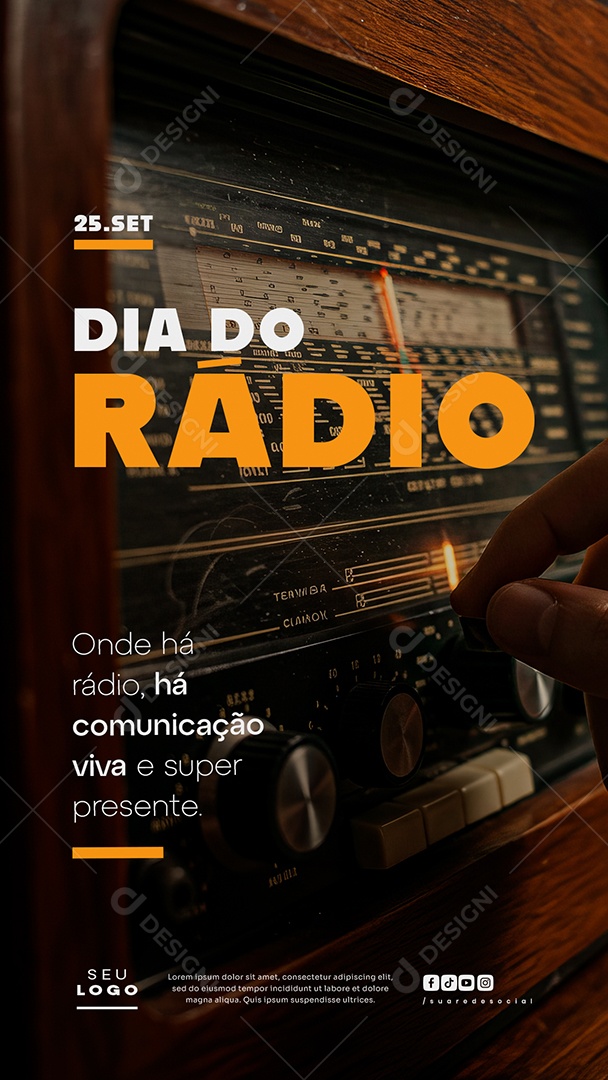 Story Dia do Rádio 25 de Setembro Há Comunicação ViVa Social Media PSD Editável