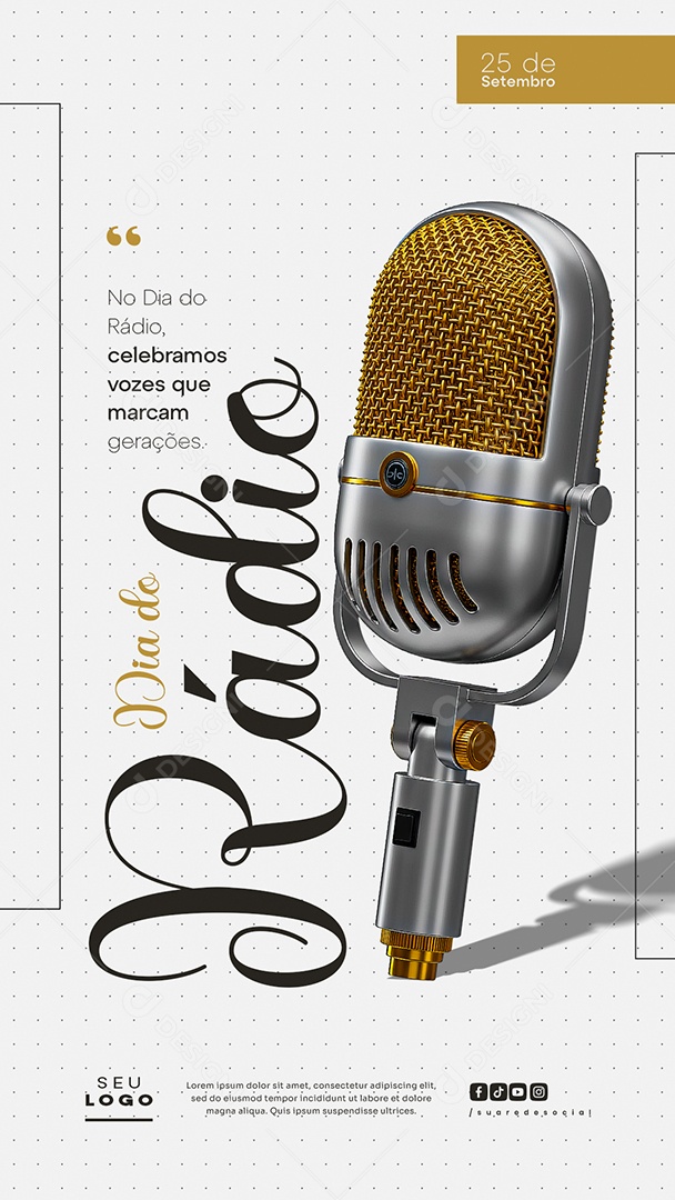 Story Dia do Rádio 25 de Setembro Social Media PSD Editável