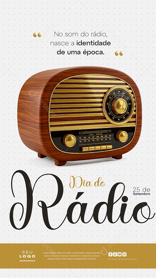 Story Dia do Rádio 25 de Setembro Indentidade de Uma Época Social Media PSD Editável