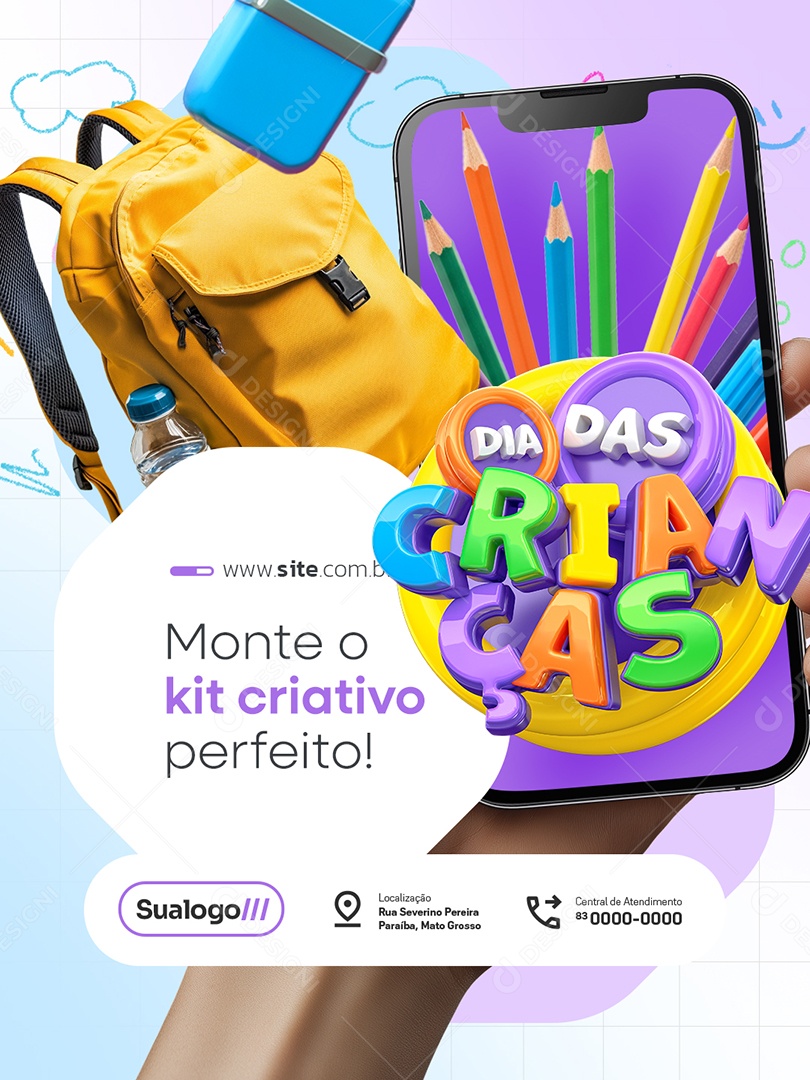 Papelaria Monte o Kit Criativo Perfeito Social Media PSD Editável