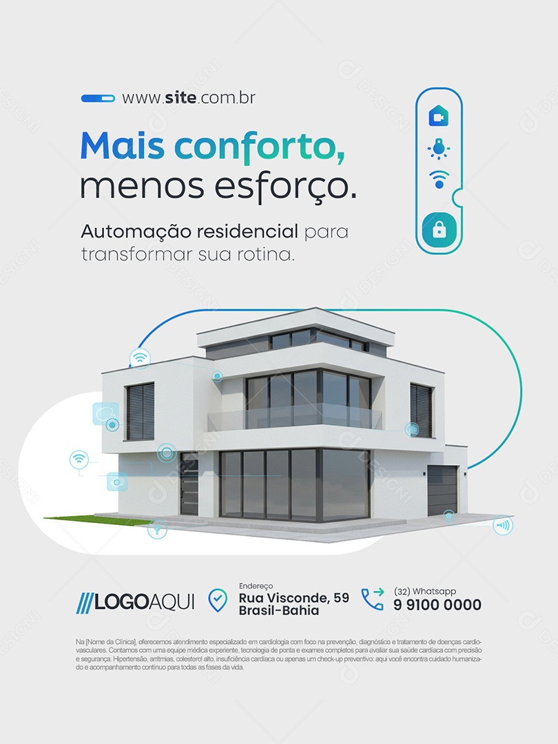 Casa Inteligente Mais Conforto Menos Esforço Social Media PSD Editável