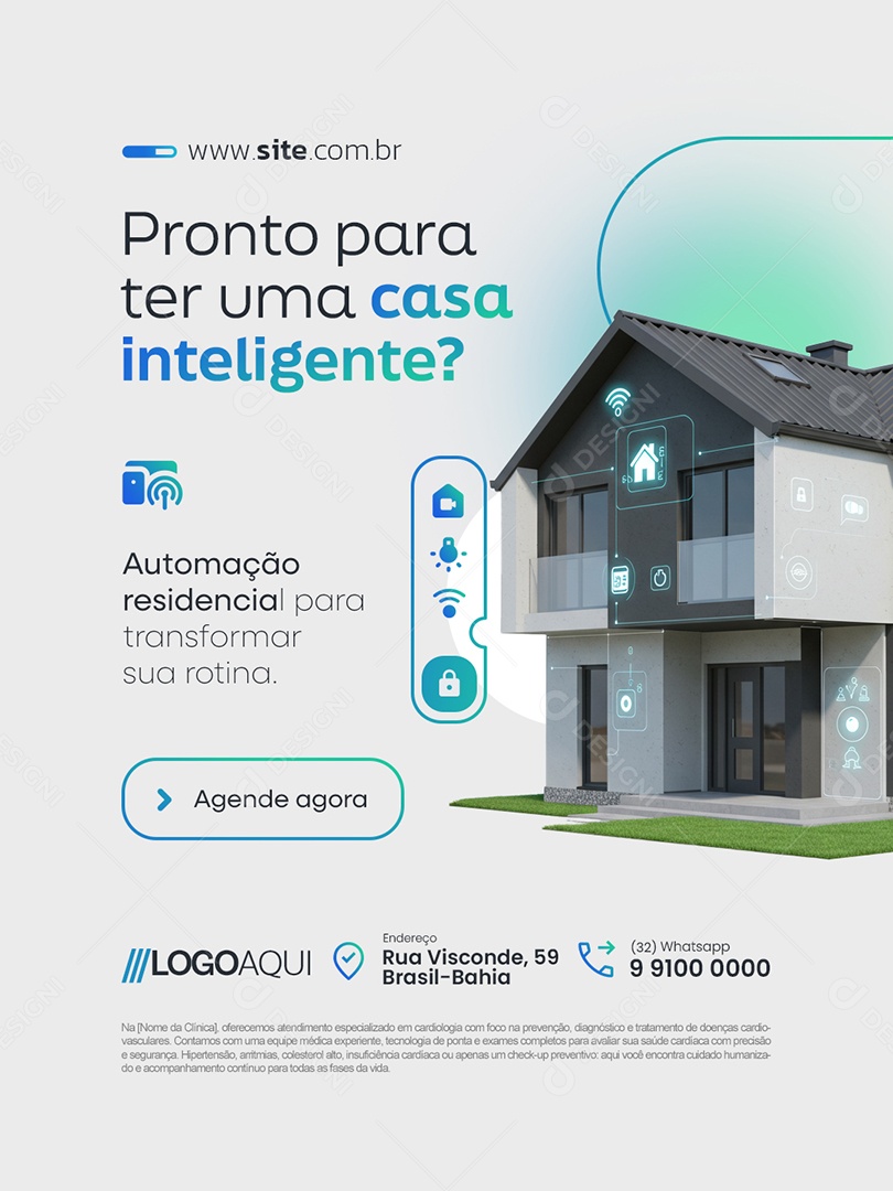 Pronto para Ter Uma Casa Inteligente Social Media PSD Editável