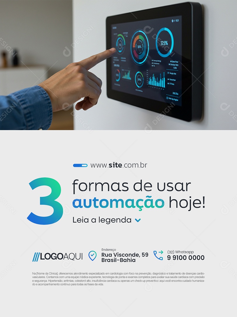 Casa Inteligente Três Formas de Usar Automação Hoje Social Media PSD Editável