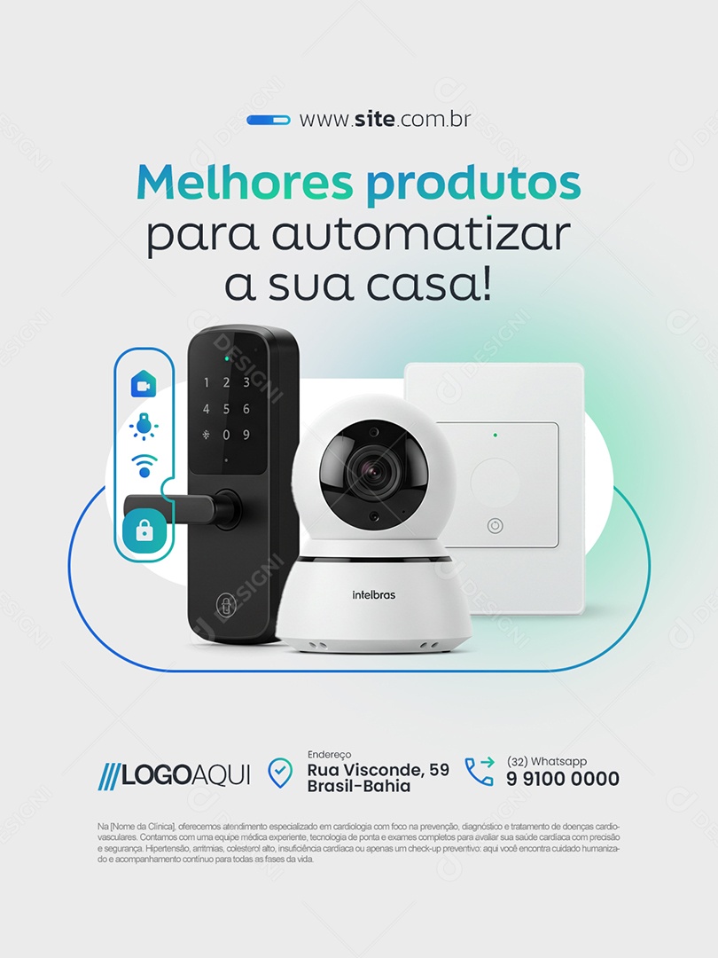 Casa Inteligente Melhores Produtos para Automatizar a Sua Casa Social Media PSD Editável