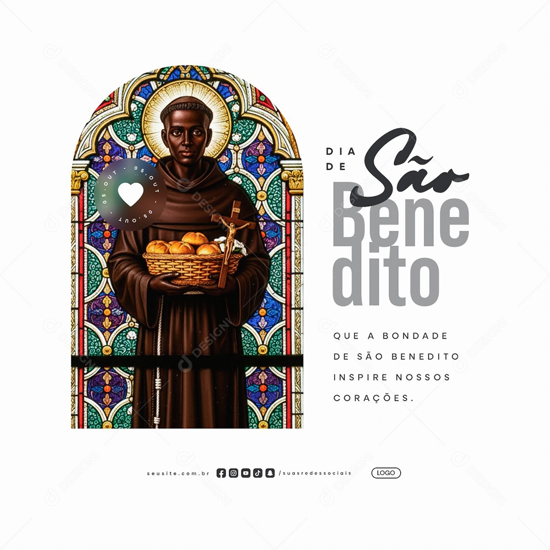 Dia de São Benedito 05 de Outubro Social Media PSD Editável