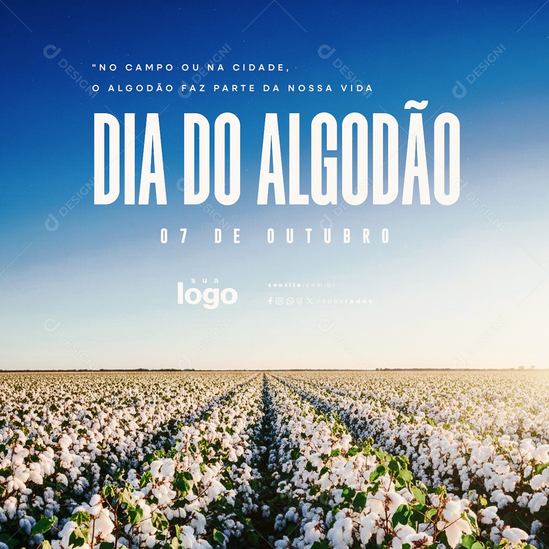 Dia do Algodão 07 de Outubro Social Media PSD Editável