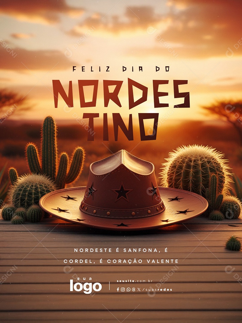 Feliz Dia do Nordestino 08 de Outubro Social Media PSD Editável