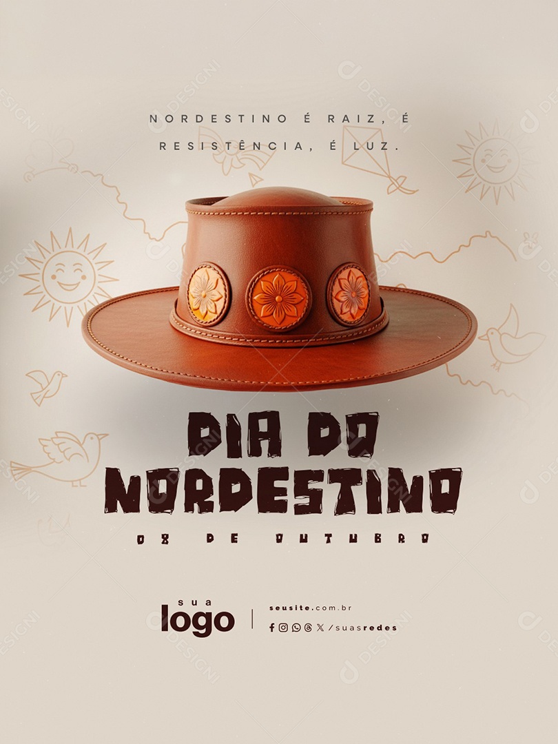 Dia do Nordestino 08 de Outubro Nordestino é Raiz Social Media PSD Editável