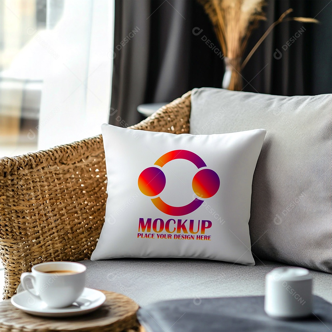 Mockup de Trabesseiro Almofada PSD Editável