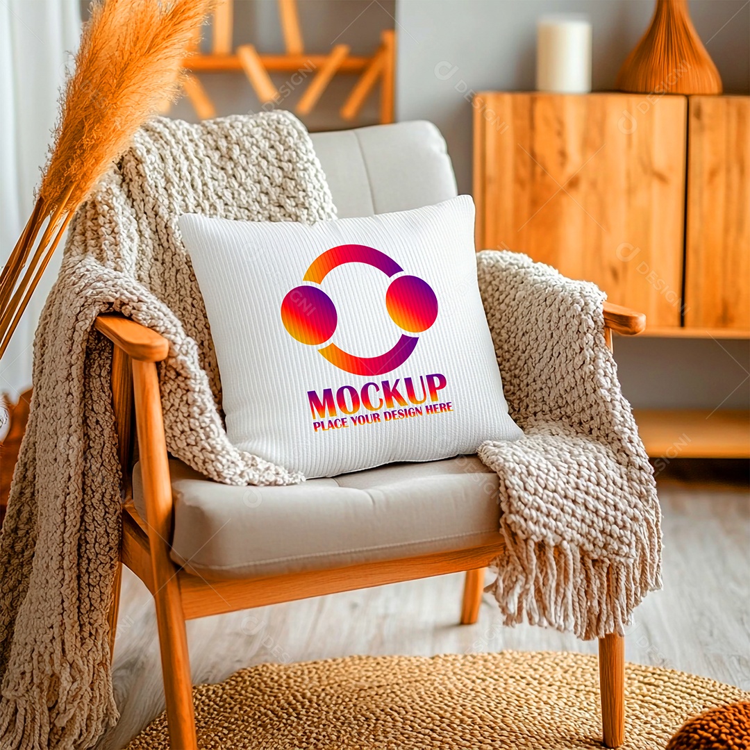 Mockup de Trabesseiro Almofada PSD Editável