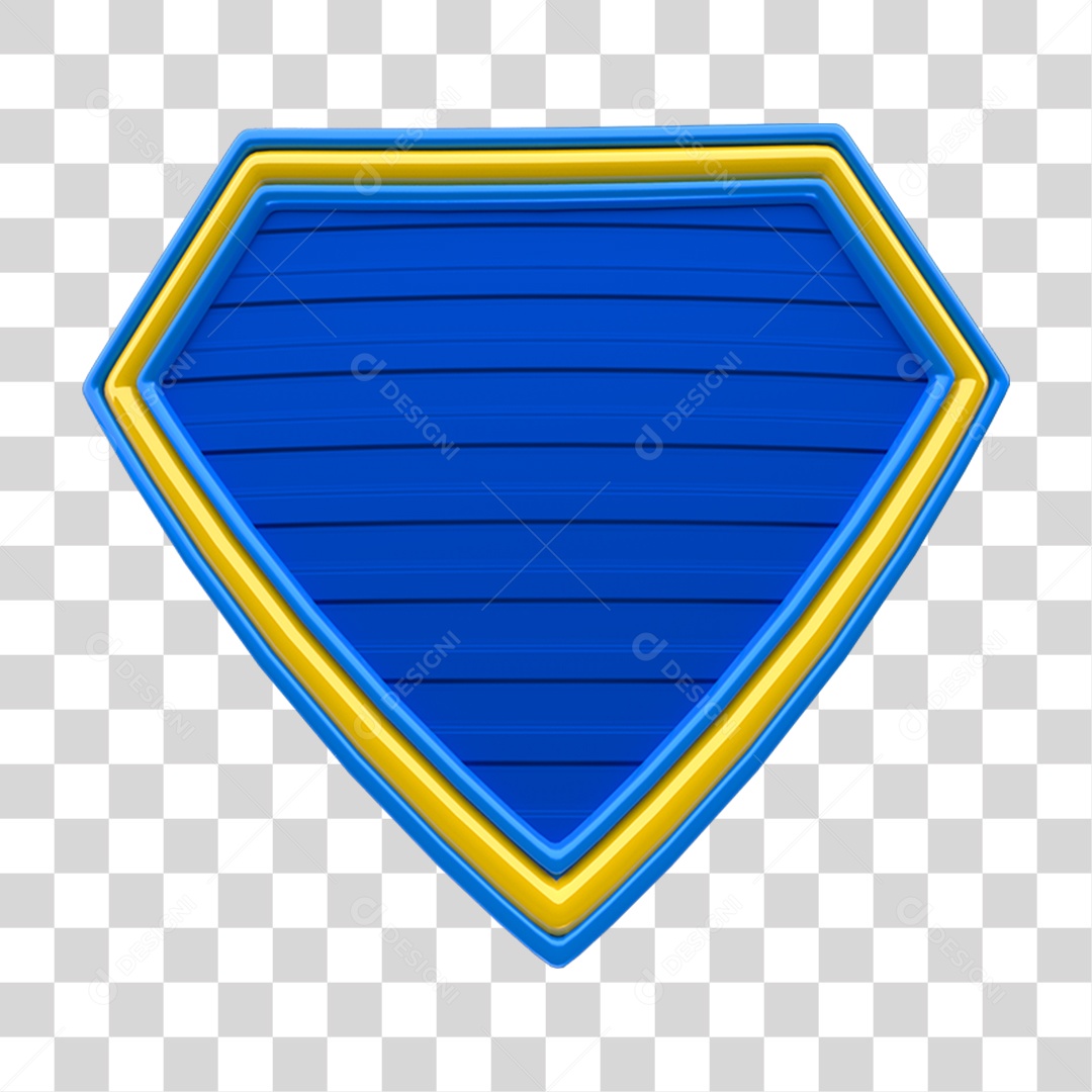 Elemento 3D Placa Escudo PNG Transparente
