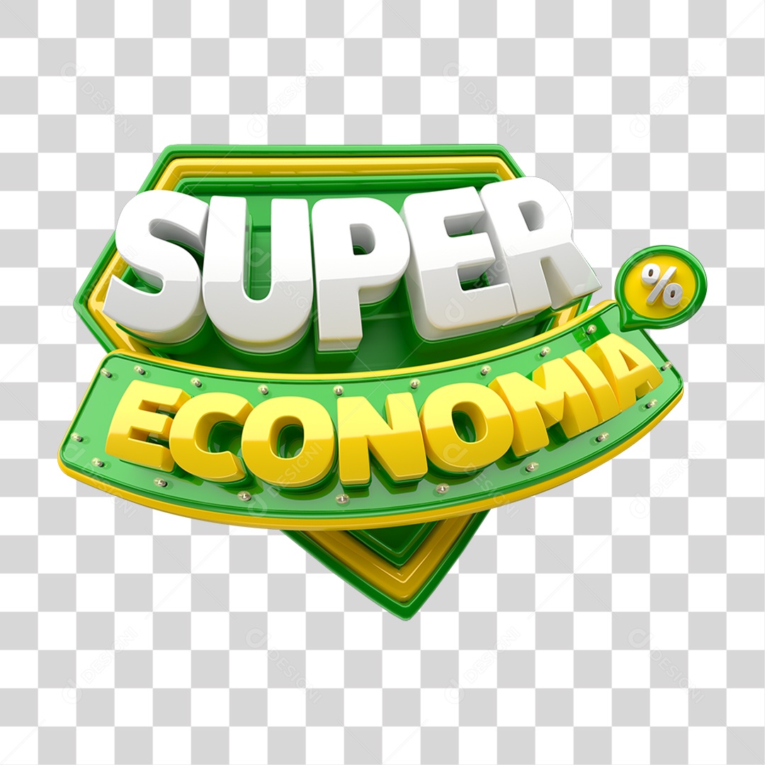Selo 3D Super Economia PNG Transparente