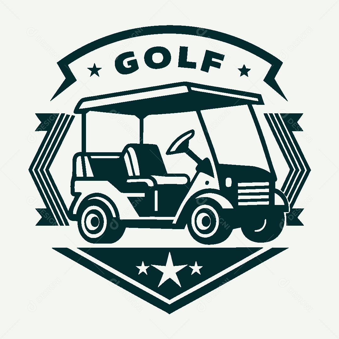 Modelo de Logo Carrinho de Golf Vetor EPS