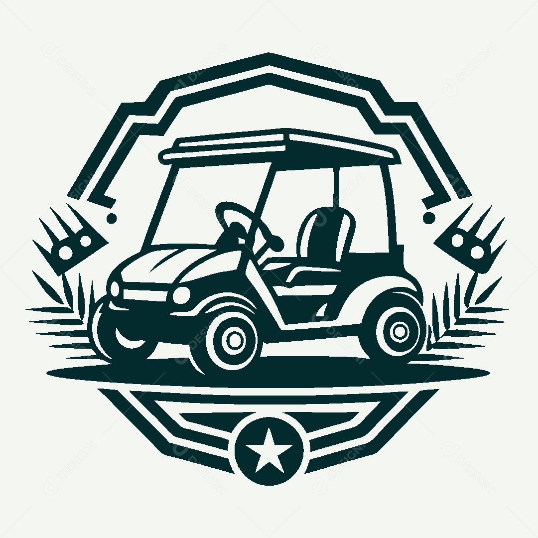 Modelo de Logo Carrinho de Golf Vetor EPS