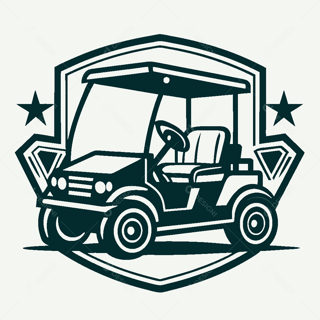 Modelo de Logo Carrinho de Golf Vetor EPS