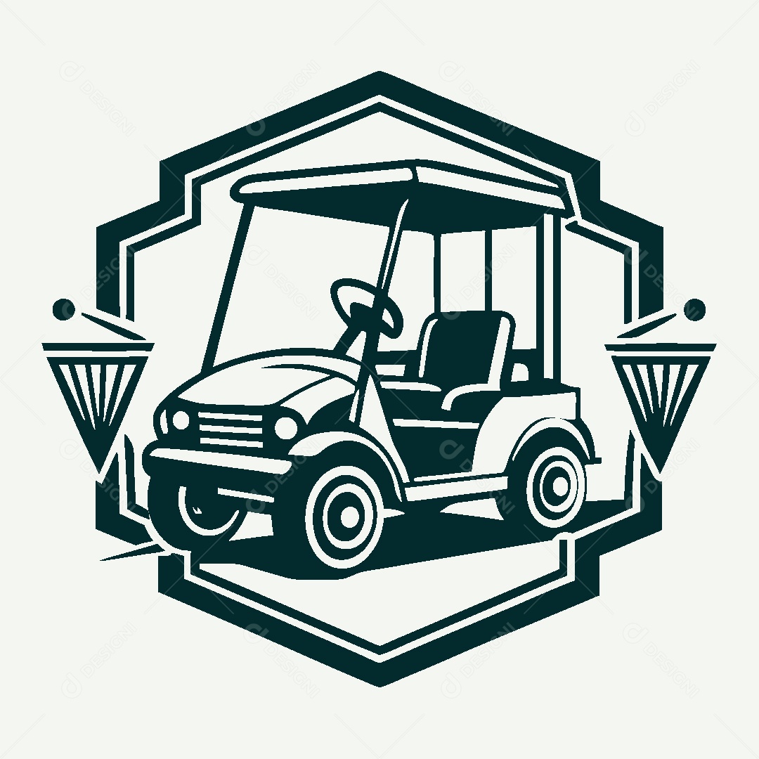 Modelo de Logo Carrinho de Golf Vetor EPS