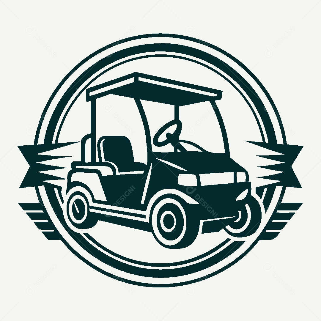 Modelo de Logo Carrinho de Golf Vetor EPS