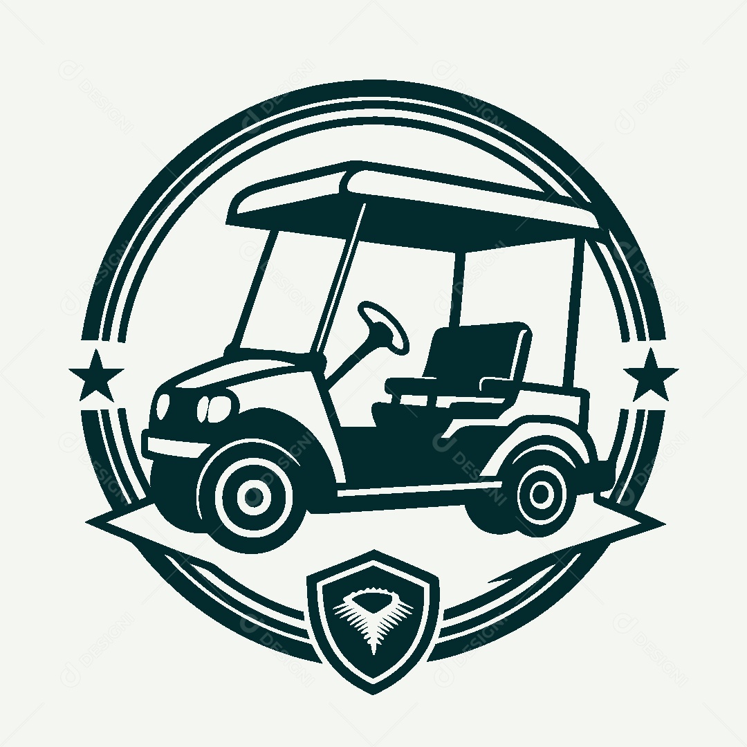 Modelo de Logo Carrinho de Golf Vetor EPS