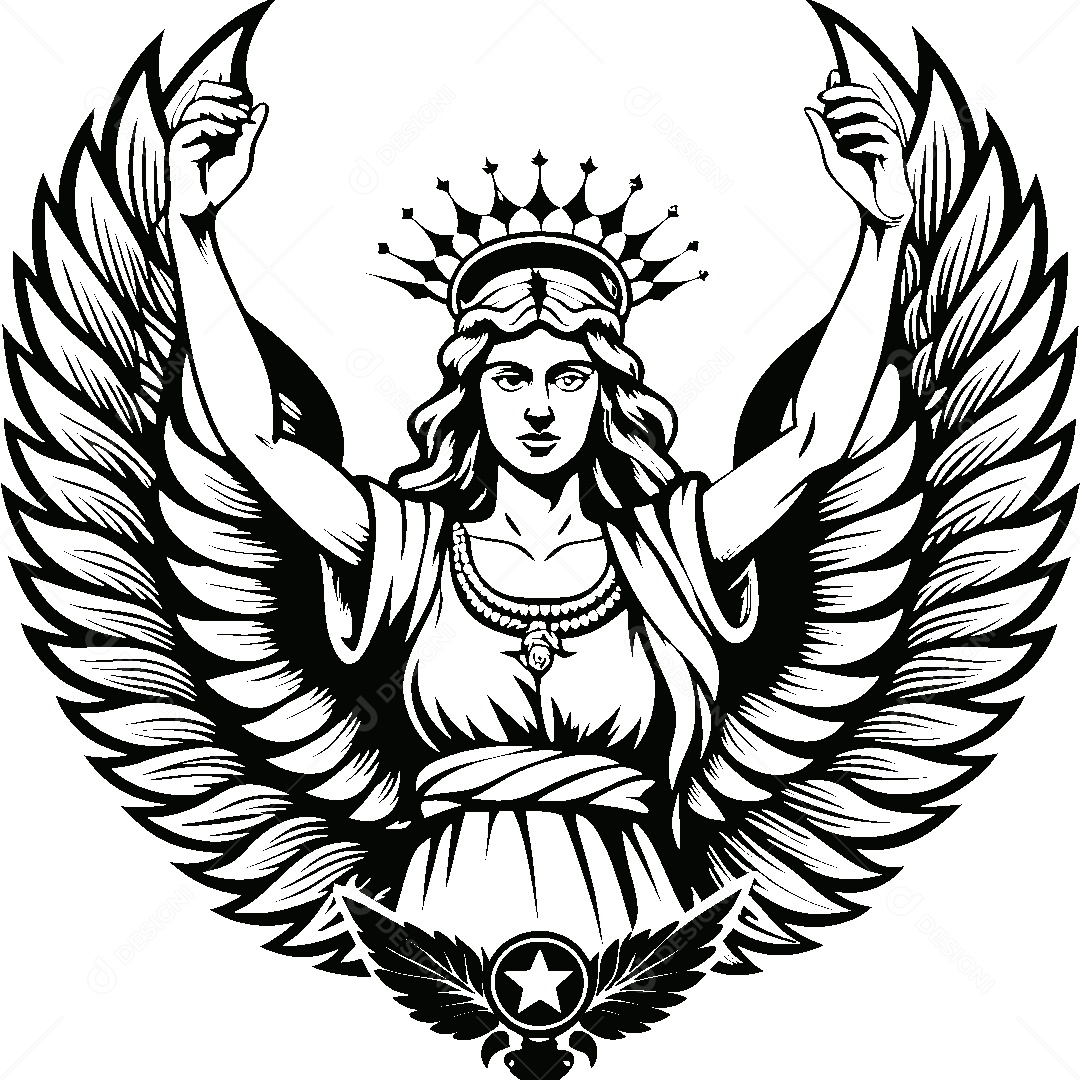 Modelo de Logo Deusa Atenas Vetor EPS