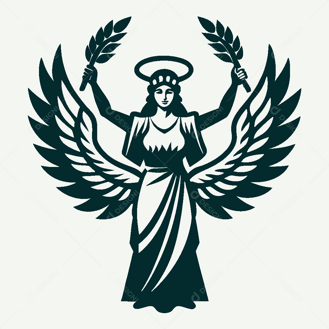 Modelo de Logo Deusa Atenas Vetor EPS