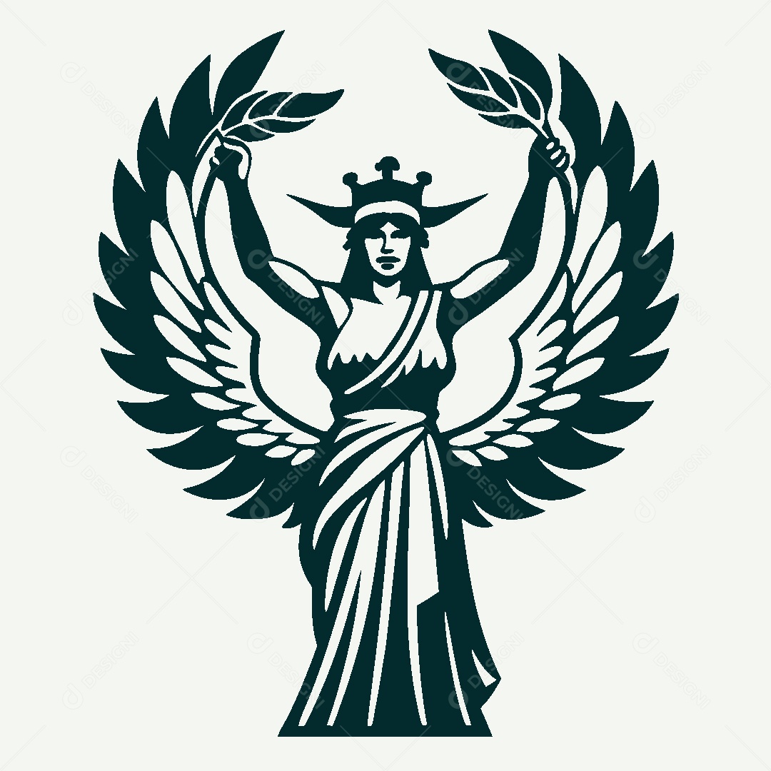 Modelo de Logo Deusa Atenas Vetor EPS