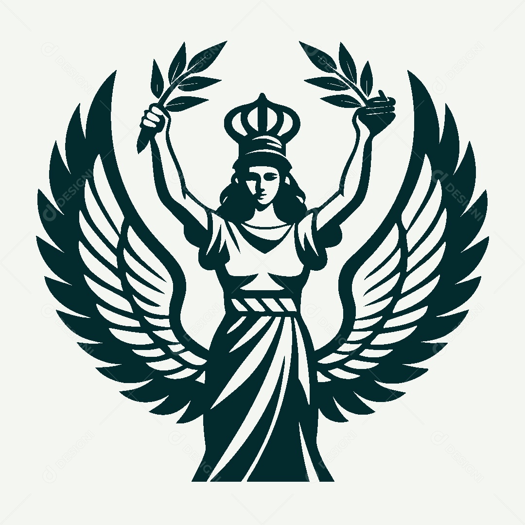 Modelo de Logo Deusa Atenas Vetor EPS