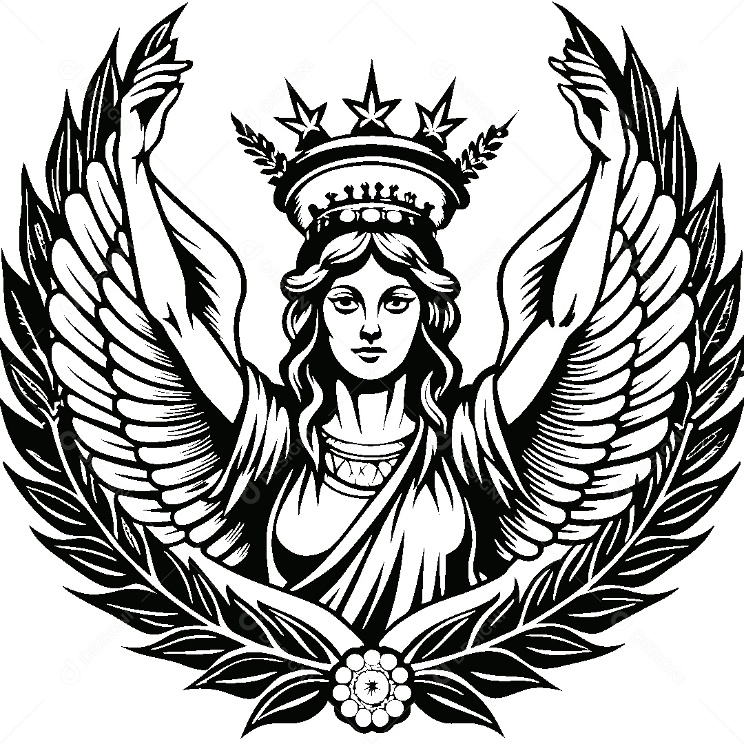 Modelo de Logo Deusa Atenas Vetor EPS