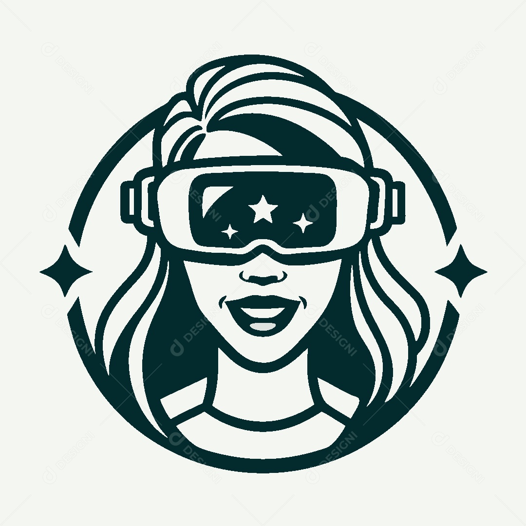 Modelo de Logo Óculos VR Vetor EPS