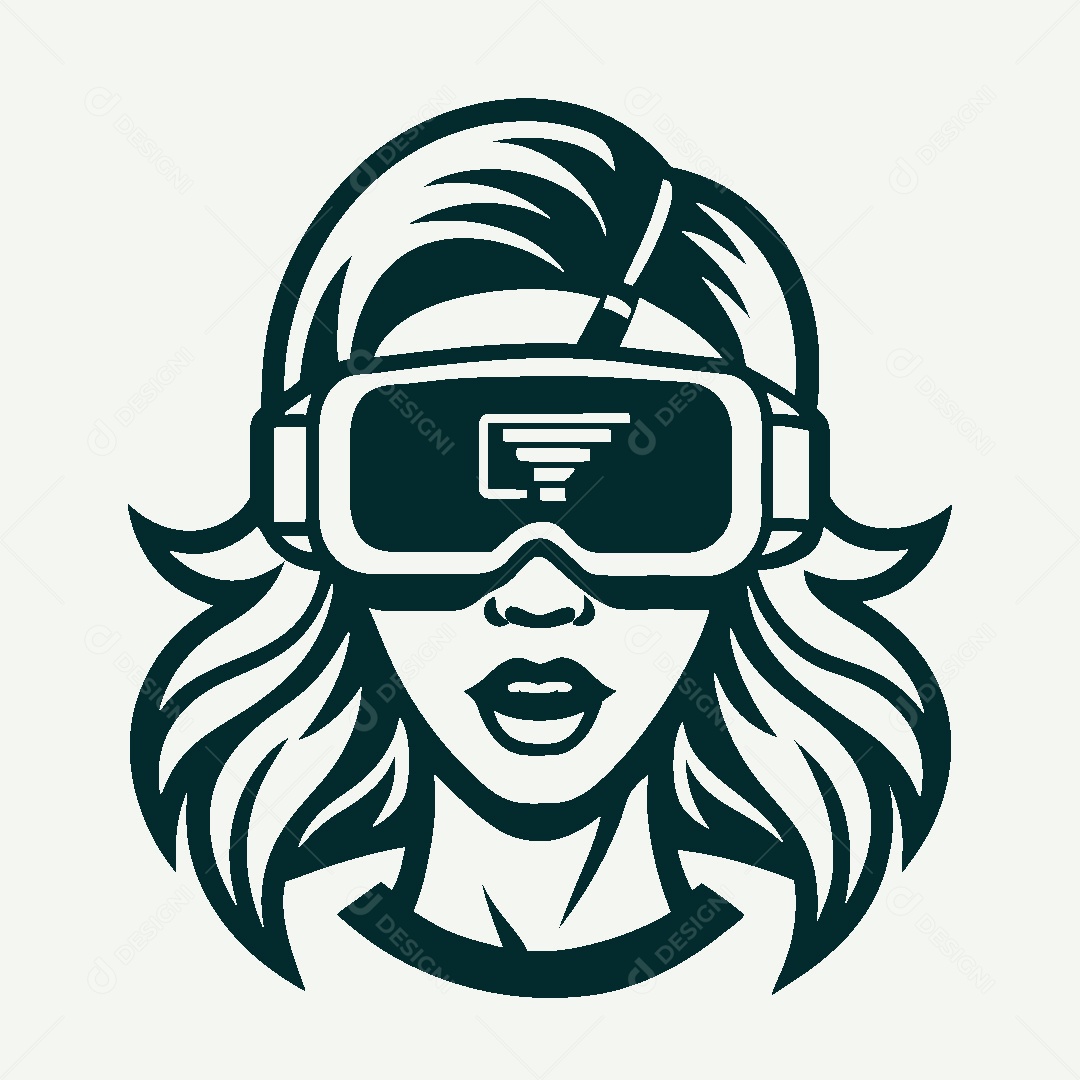 Modelo de Logo Óculos VR Vetor EPS