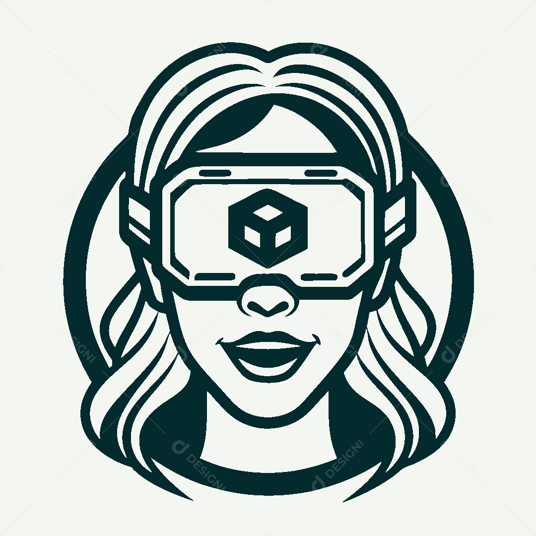 Modelo de Logo Óculos VR Vetor EPS