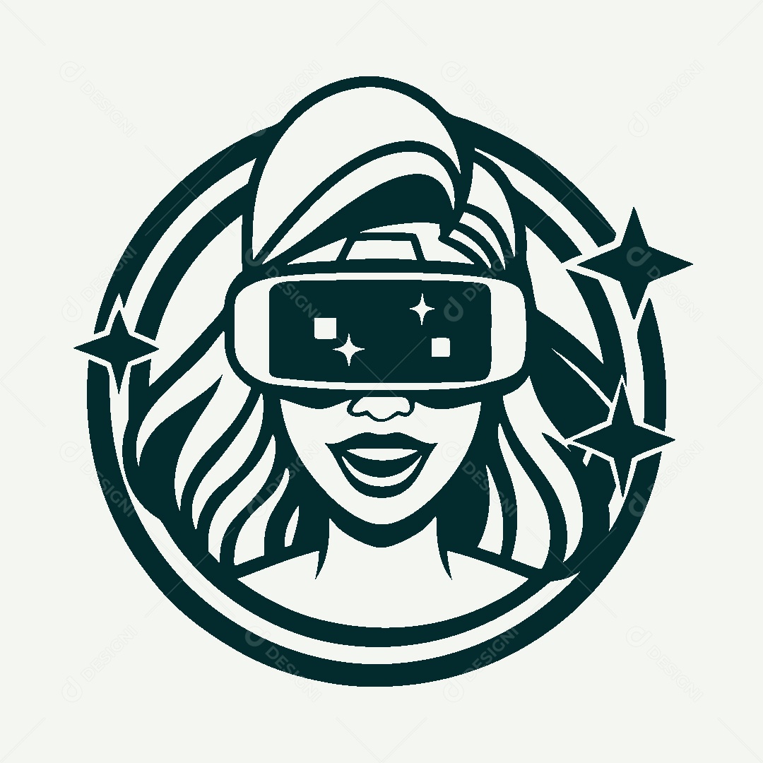 Modelo de Logo Óculos VR Vetor EPS