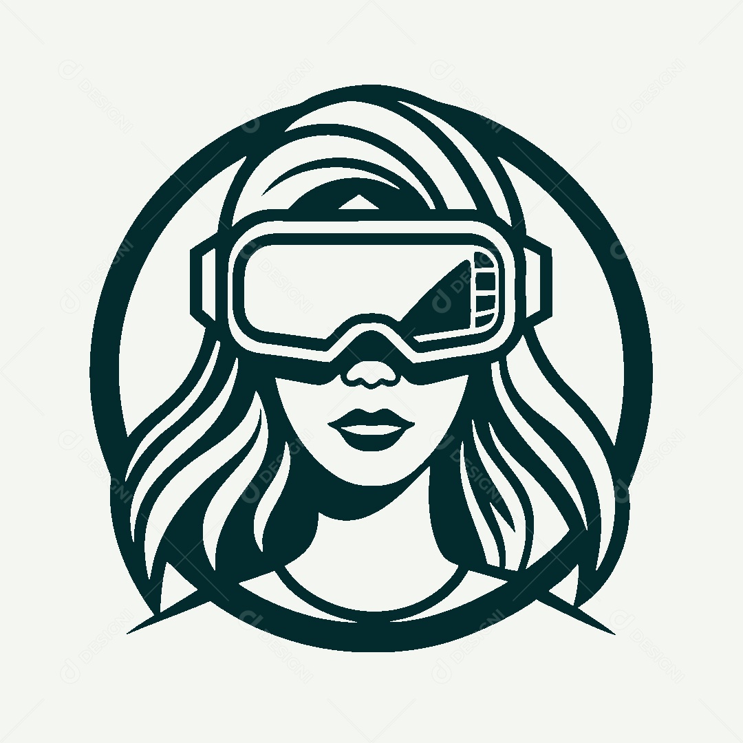 Modelo de Logo Óculos VR Vetor EPS