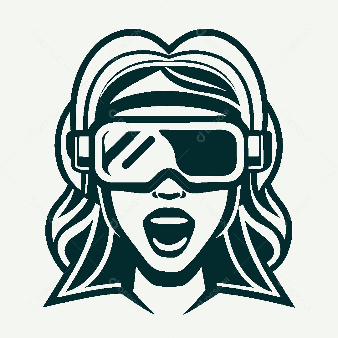 Modelo de Logo Óculos VR Vetor EPS