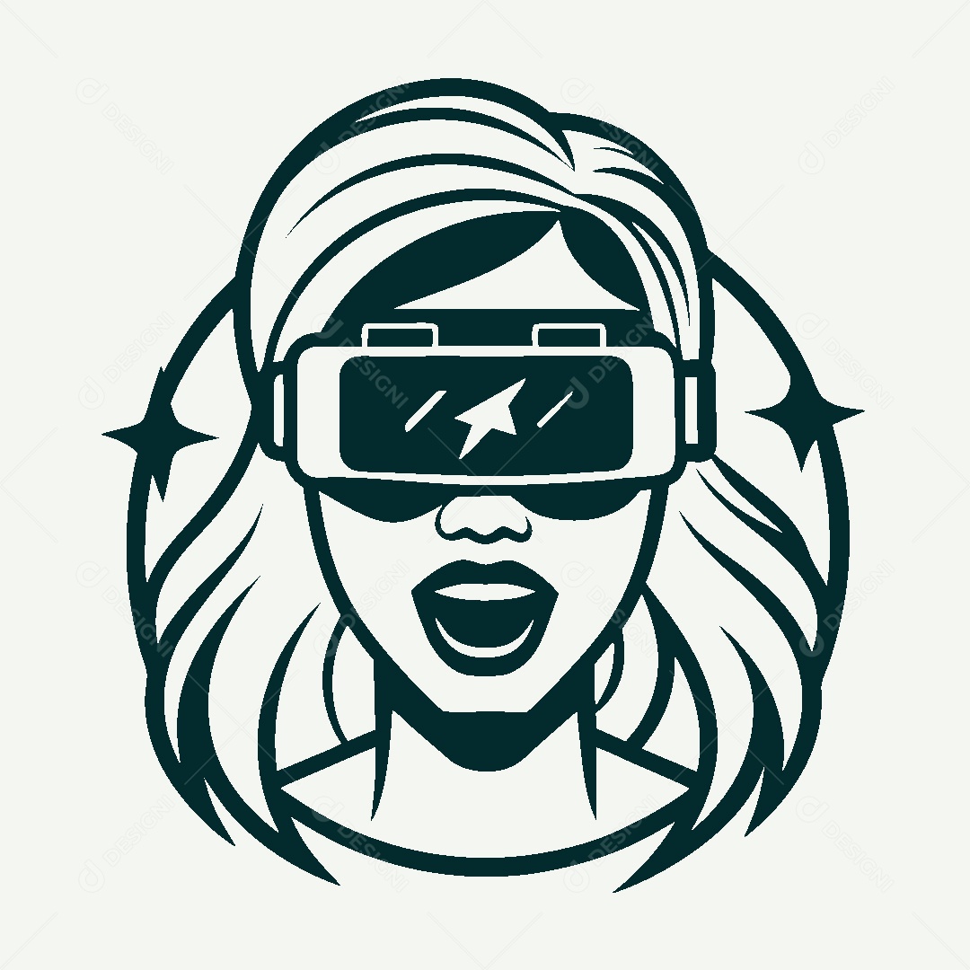 Modelo de Logo Óculos VR Vetor EPS