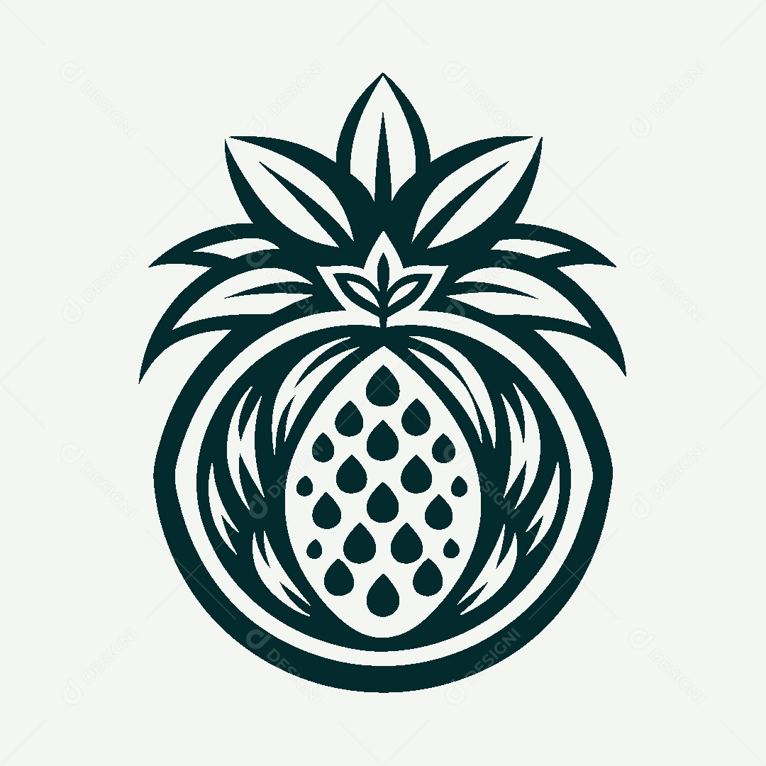 Modelo de Logo de Abacaxi Vetor EPS