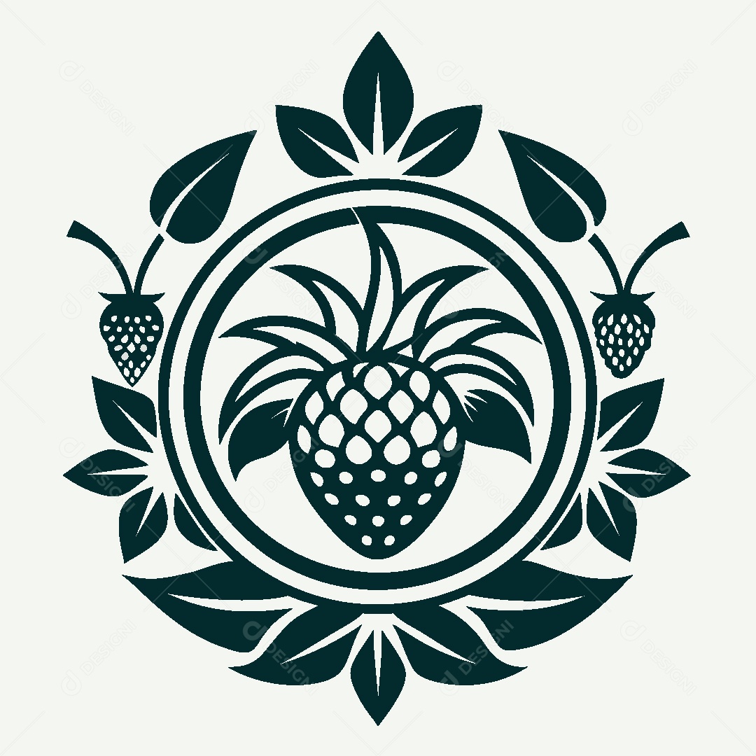 Modelo de Logo de Abacaxi Vetor EPS