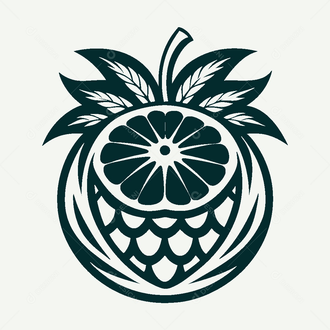 Modelo de Logo de Abacaxi Vetor EPS