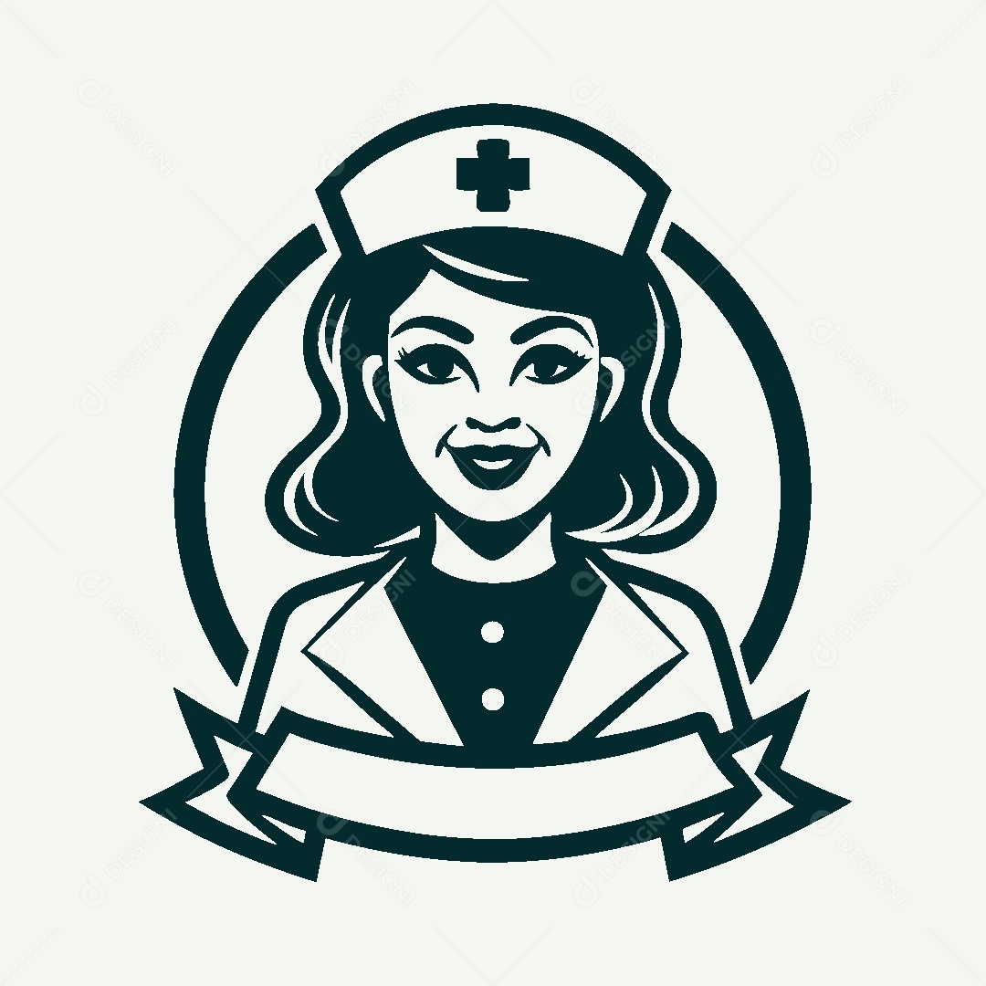 Modelo de Logo de Enfermeira Vetor EPS