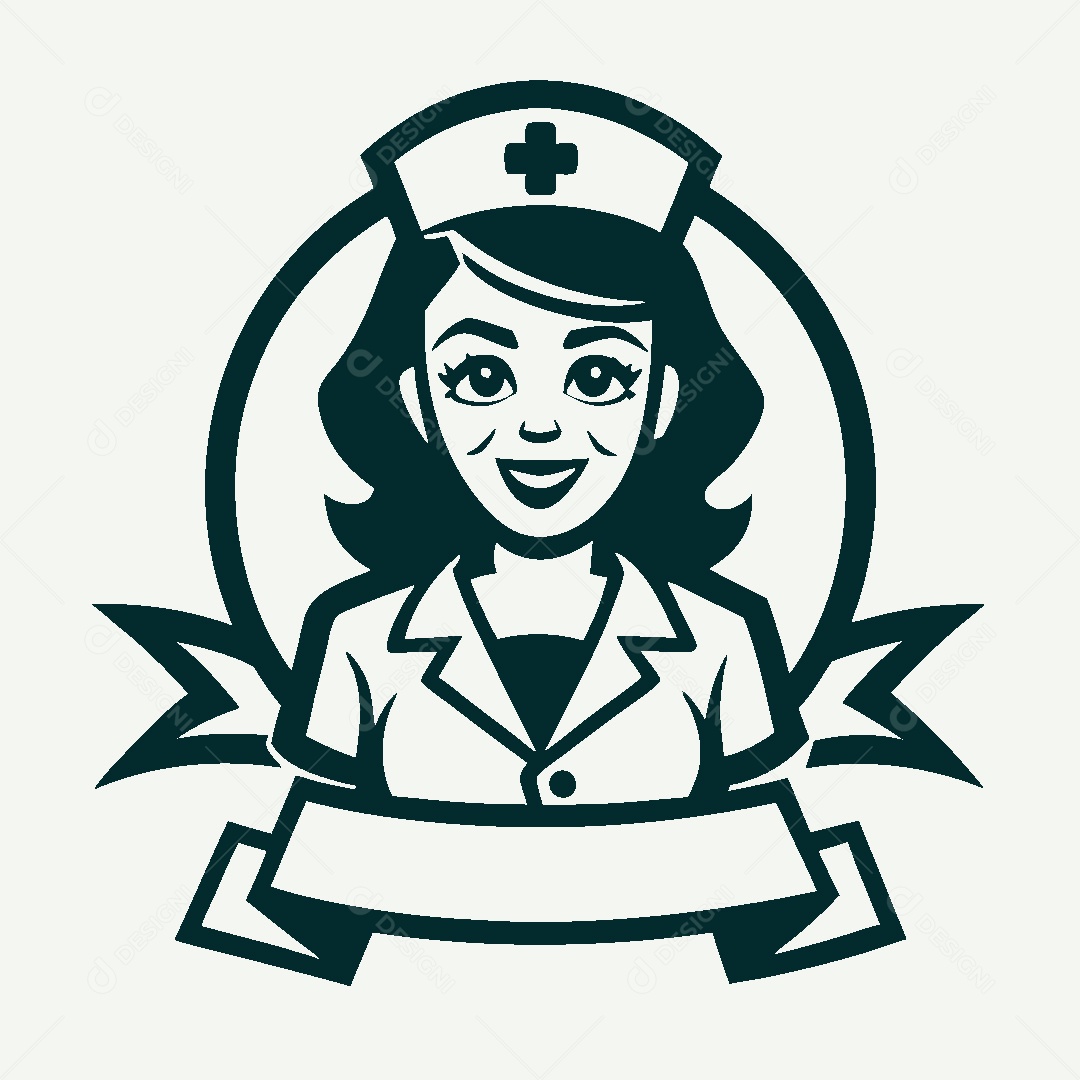 Modelo de Logo de Enfermeira Vetor EPS