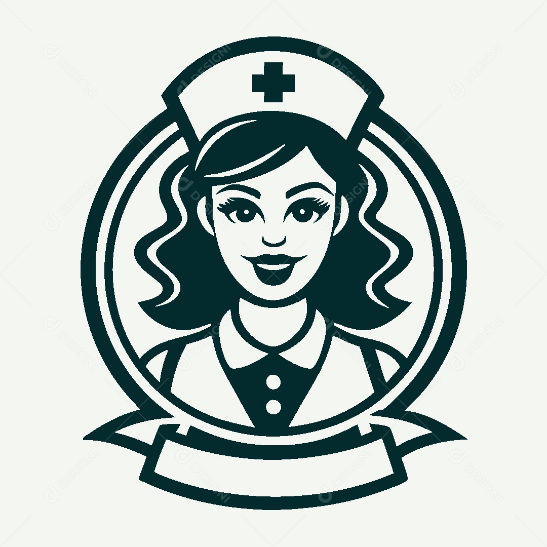 Modelo de Logo de Enfermeira Vetor EPS