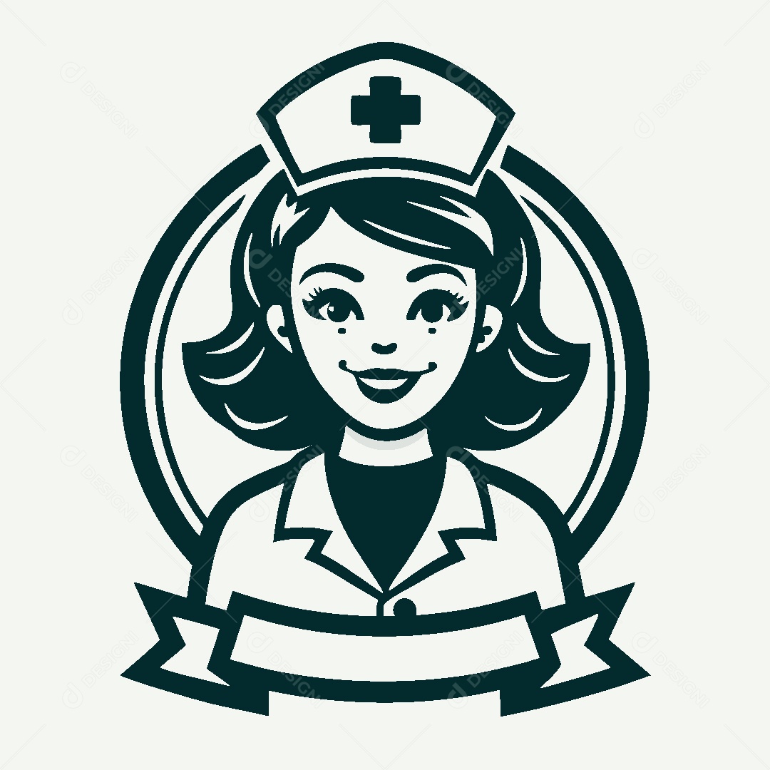 Modelo de Logo de Enfermeira Vetor EPS