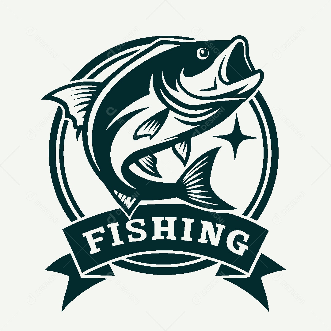 Modelo de Logo de Pescador Vetor EPS